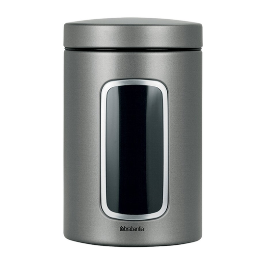 Brabantia säilytyspurkki ikkunalla 1,4 l Platinum