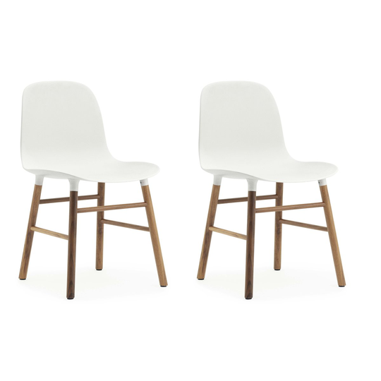 Form Chair tuoli saksanpähkinäjalat 2 pack valkoinen-saksanpähkinä