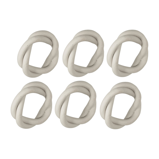 Braid servettirengas Ø 6,5 cm 6-pakkaus Light beige