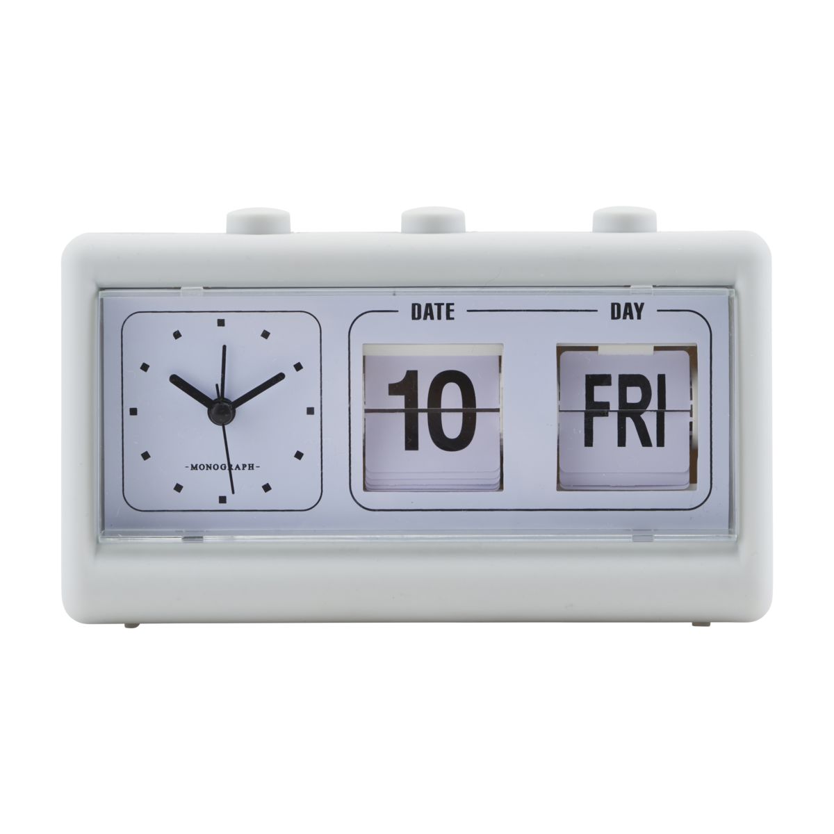 House Doctor - Retro Clock w. Alarm and Calendar - Grey (MGEA0401)