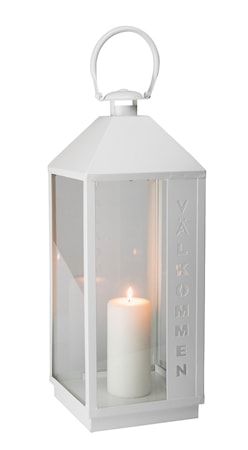 Lyhty Valkoinen Tervetuloa-teksti 50 cm