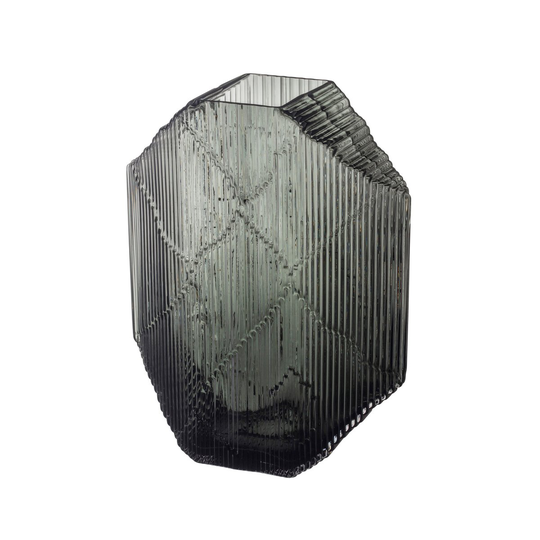 Kartta lasiveistos 33,5 cm Tummanharmaa