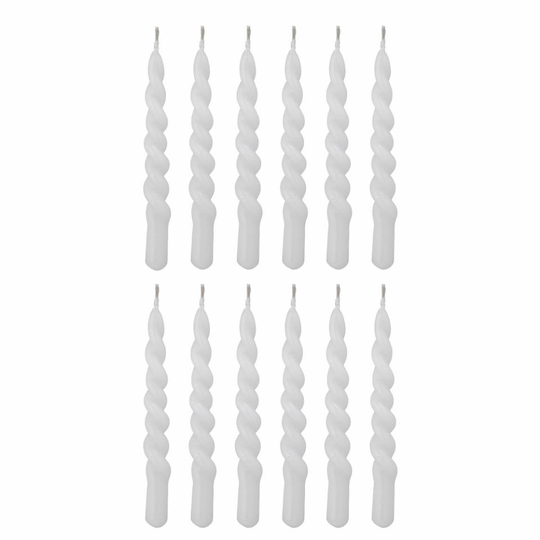 Bloomingville - Twist Candles 11 cm White 12 pc (82055502)
