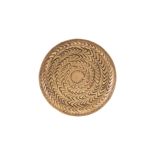 Rattan tarjotin, messinkiviimeistely 12 cm