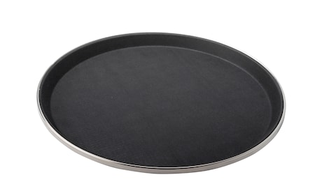 Tarjoiluastia pyöreä musta antislip 35,5 cm