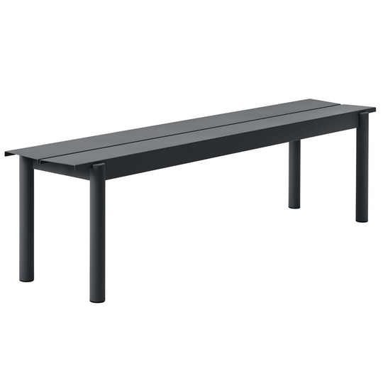 Linear teräspenkki 170 cm Musta