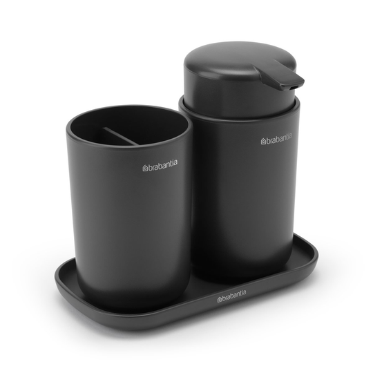 Brabantia käsienpesuallassetti, 3 osaa Tummanharmaa