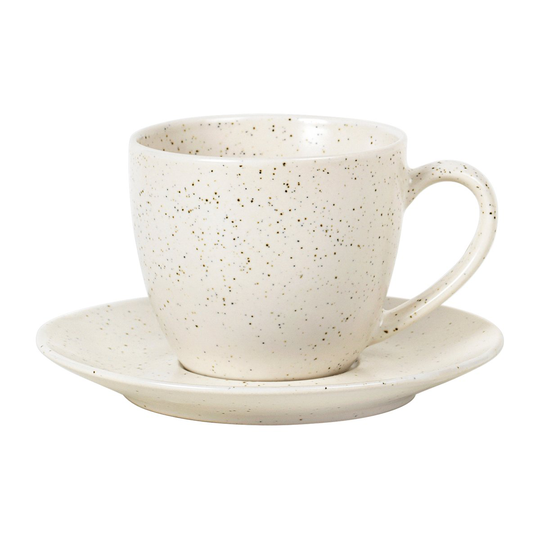 Nordic Vanilla lautasellinen kuppi 15 cl Cream with grains