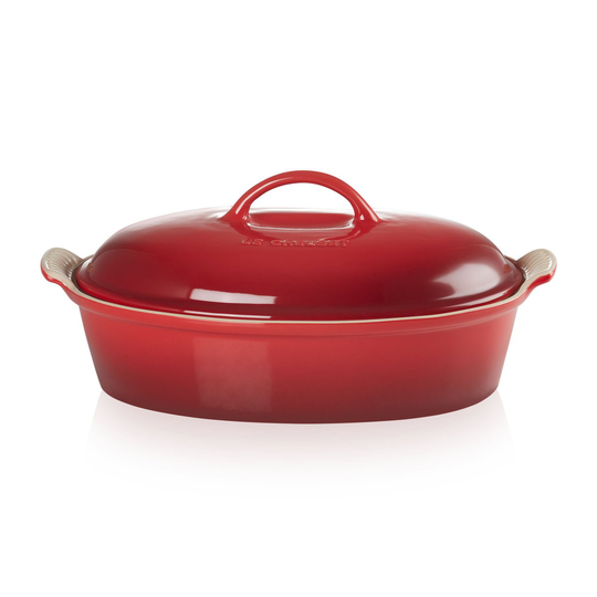 Le Creuset Heritage ovaali uunivuoka kannella 3,8 l Cerise