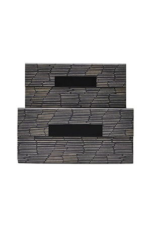 Säilytyslaatikko kannella Stripe 2 kpl