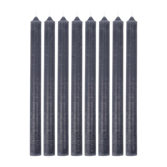 Rustic Wax kynttilä 25 cm 8-pack Tummanharmaa