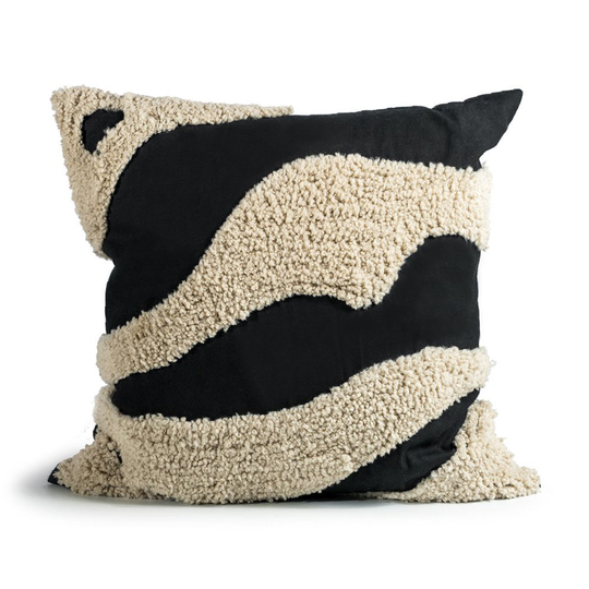 Fluffy tyyny 50 x 50 cm Black-beige