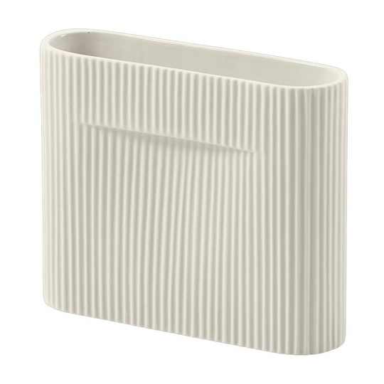 Ridge maljakko 16,5 cm Off white