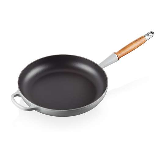 Le Creuset Signature -paistinpannu puukahvalla 28 cm Mist Grey