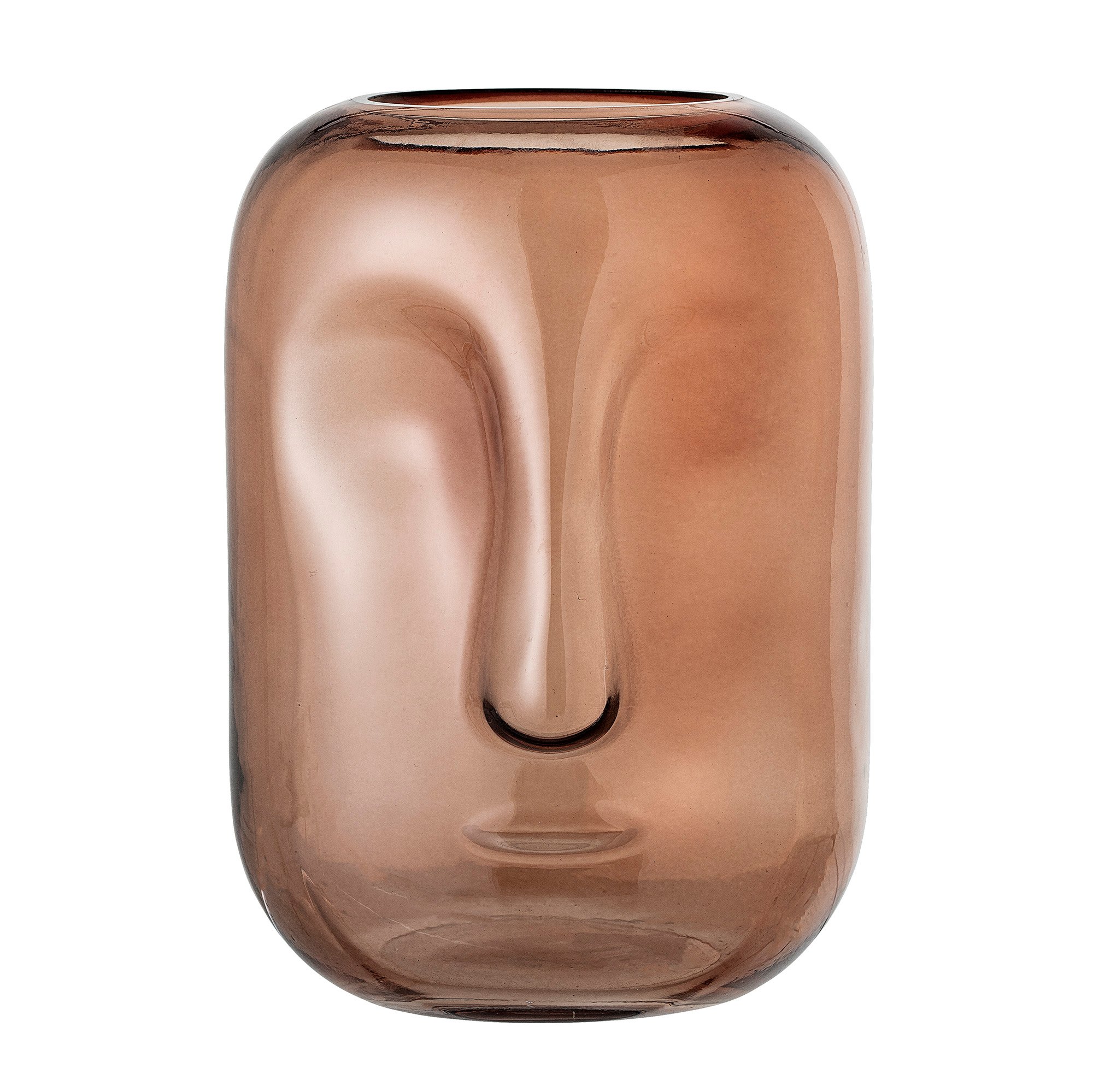 Bloomingville - Face Glass Vase Ø 18 cm - Brown (82047485)