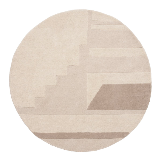Line villamatto Ø 140 cm Beige-ruskea