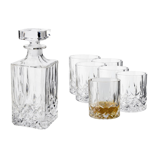 Vide whiskeysetti karahvi ja 6 kpl whiskeylasi Kristallilasi