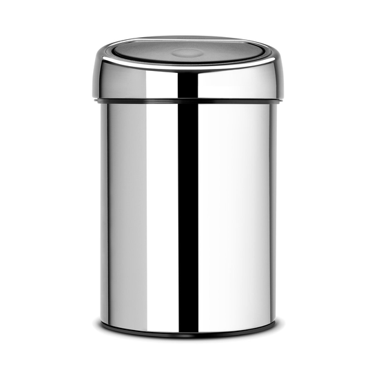 Touch Bin roskakori 3 litraa, seinään kiinnitettävä kiiltävä teräs