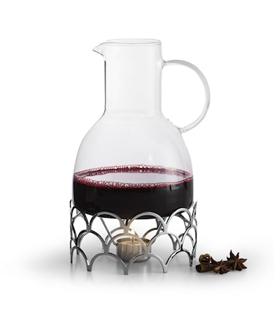 Glögikannu lämmittimellä, hopea 1,3 l