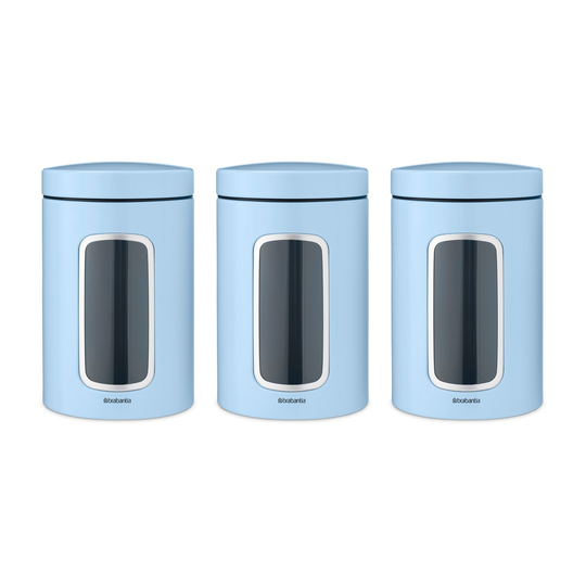 Brabantia säilytyspurkki 1,4 litraa 3-pakkaus Dreamy blue