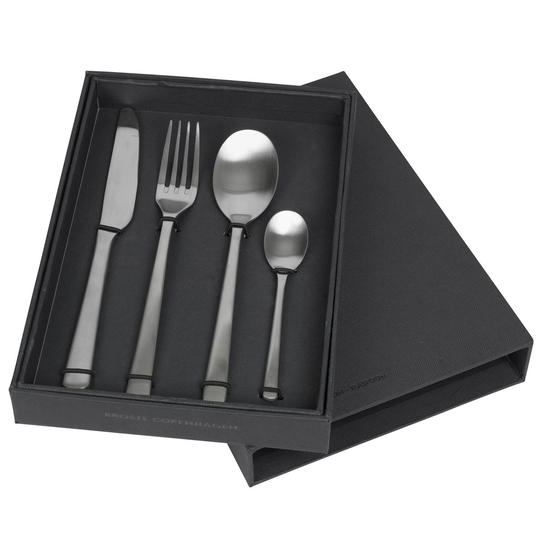 Hune ruokailuvälinesetti 4 osaa Brushed satin