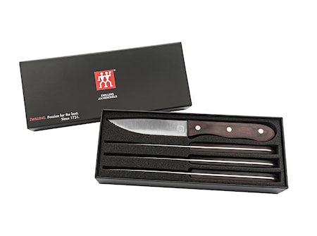 Grillknivar 4 st med handtag av pakkawood. Presentförp.