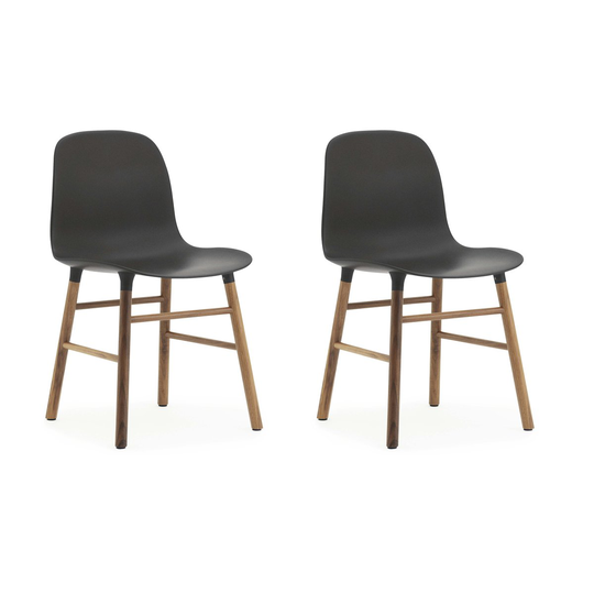 Form Chair tuoli saksanpähkinäjalat 2 pack musta-saksanpähkinä