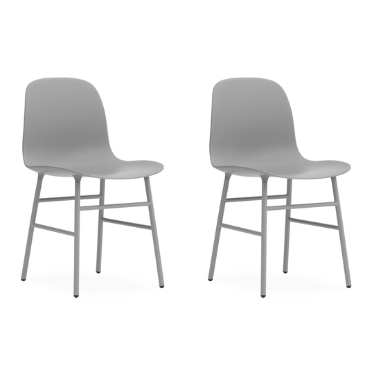 Form Chair tuoli metallijalat 2 pack harmaa