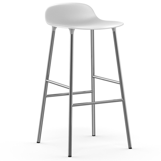 Form baarituoli kromatut jalat 75 cm Valkoinen