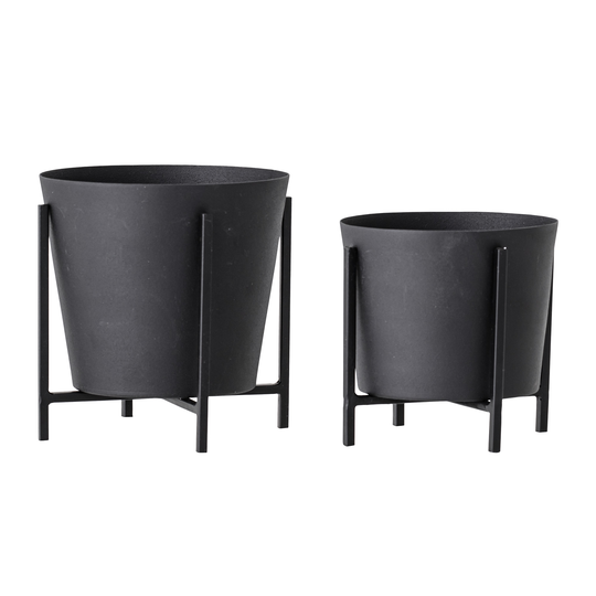 Bloomingville - Ilse 2 Set Flowerpots - Black Metal (82048824)