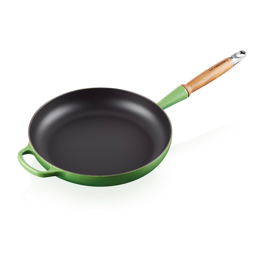 Le Creuset Signature -paistinpannu puukahvalla 28 cm Bamboo Green