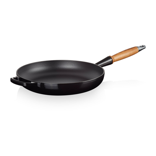 Le Creuset Signature -paistinpannu puukahvalla 28 cm Black Onyx