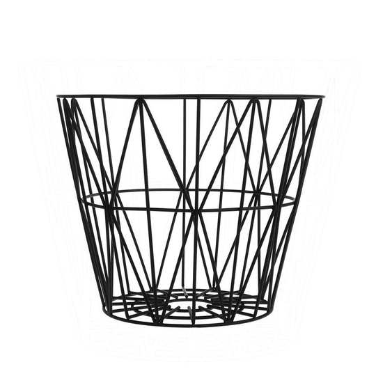 Wire kori musta pieni 40 x 35 cm