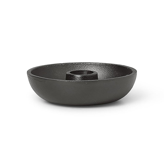 Bowl kynttilänjalka Ø10 cm Blackened aluminium