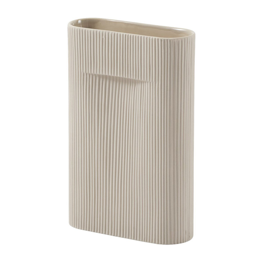 Ridge maljakko 35 cm Beige