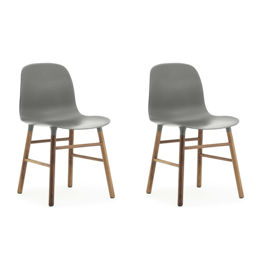 Form Chair tuoli saksanpähkinäjalat 2 pack harmaa-saksanpähkinä