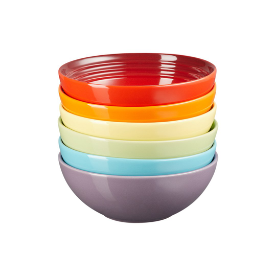 Le Creuset Signature syvä lautanen 16 cm, 6-pakkaus Rainbow