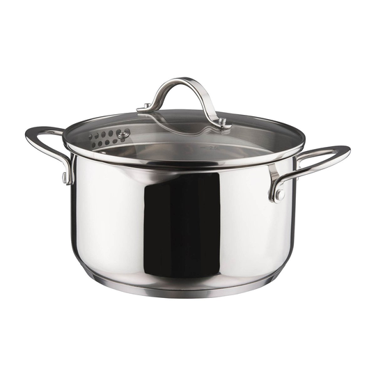 Kosmo kattila lasikannella 22 cm 3 L Ruostumaton teräs