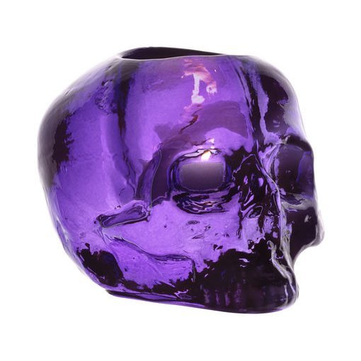 Skull kynttilälyhty liila