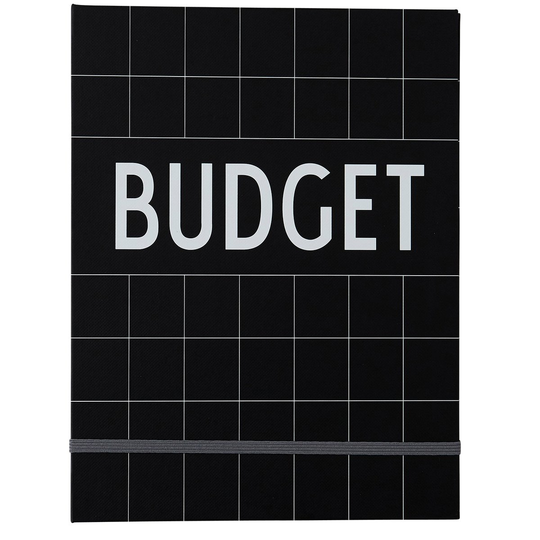 Design Letters budget-kirja Musta
