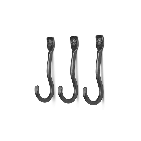 Curvature koukku 3-pack Musta messinki