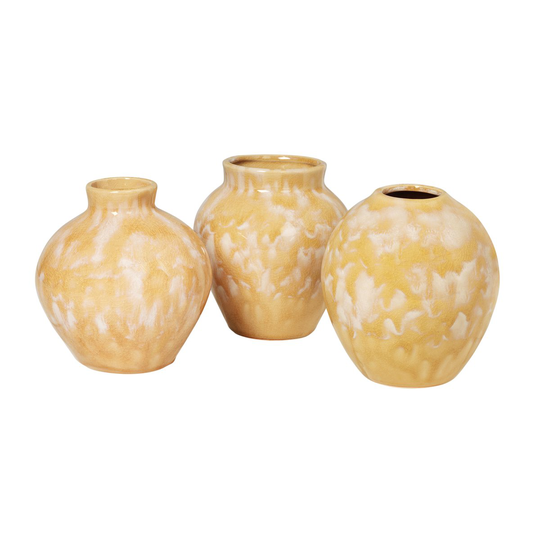 Ingrid keramiikkamaljakko 14,5 cm, 3-pakkaus Tawny olive yellow
