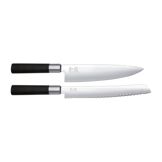 Kai Wasabi Black leipä- & kokkiveitsisetti 2 osaa
