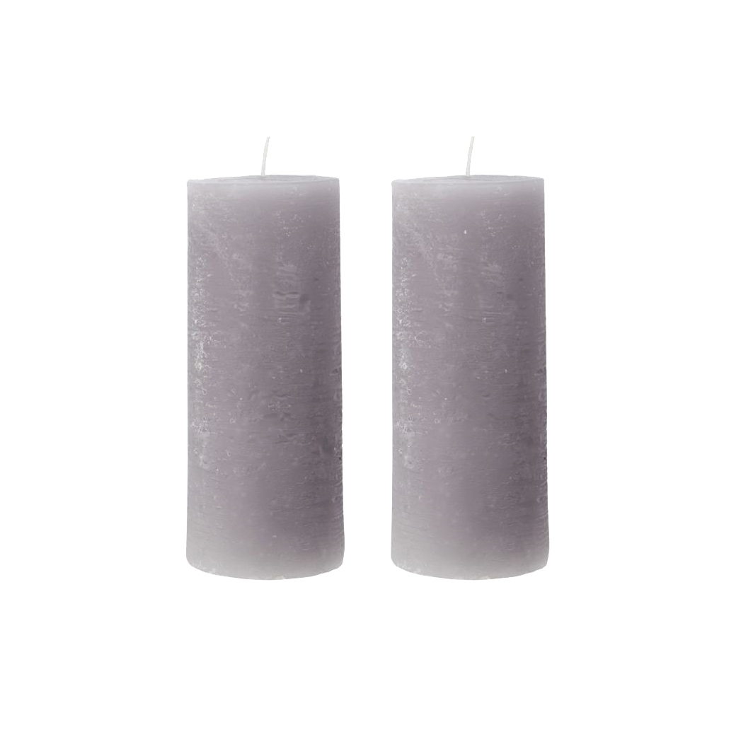 House Doctor - Pylväs Kynttilät Rustic Wax 2 - Vaalean harmaa