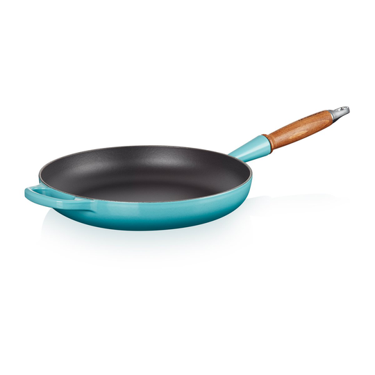 Le Creuset Signature -paistinpannu puukahvalla 28 cm Caribbean