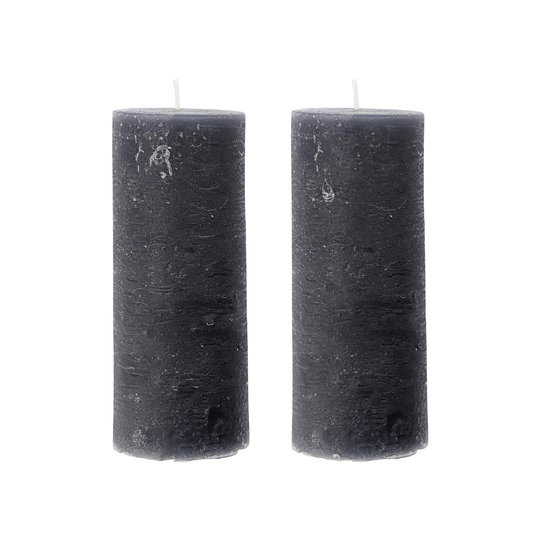 Rustic Wax kynttilä 15 cm 2-pack Tummanharmaa