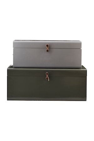 Metal säilytyslaatikko 2-pack Vihreä/Harmaa