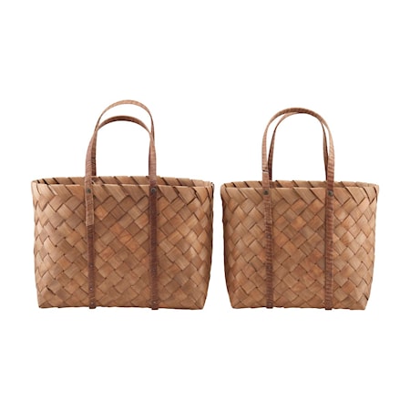 Korit/Laukut, Beach, Ruskea, 2 kpl setti Tammea, (L: 40 cm, w: 20 cm, h: 30 cm,) (l: 50 cm, w: 22 cm, h: 30 cm)