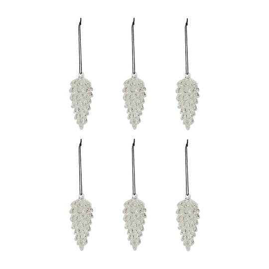 Cone joulukoriste 9 cm 6-pack Hopea