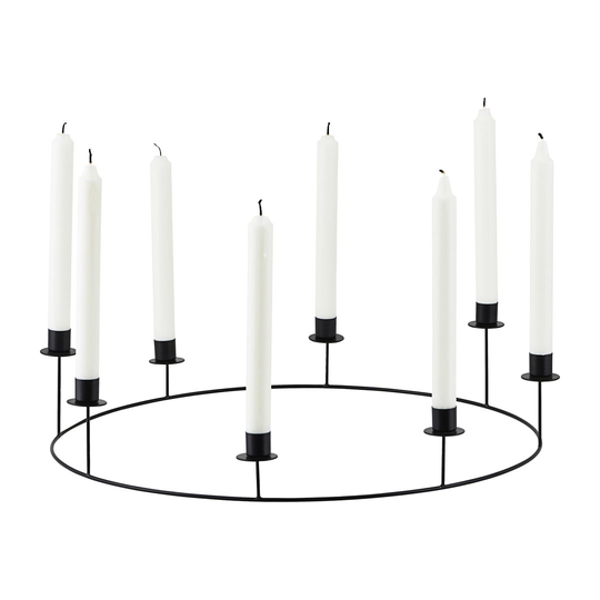 Ring kynttilänjalka Ø50 cm Musta